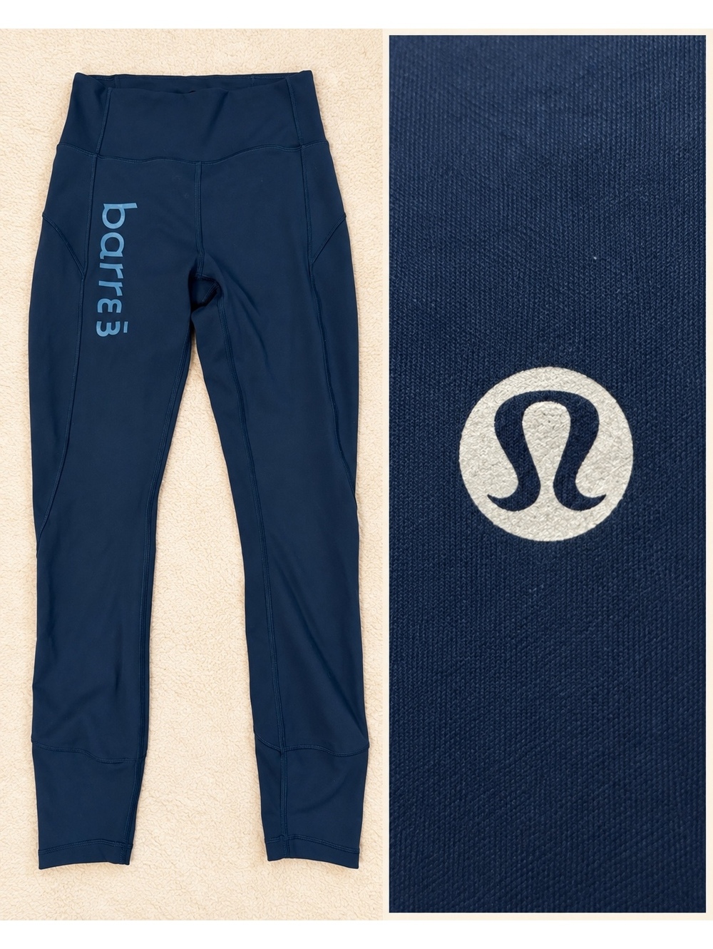 Lululemon x barre3 In Movement Tight 25 Everlux Leggings Midnight Navy Size 4